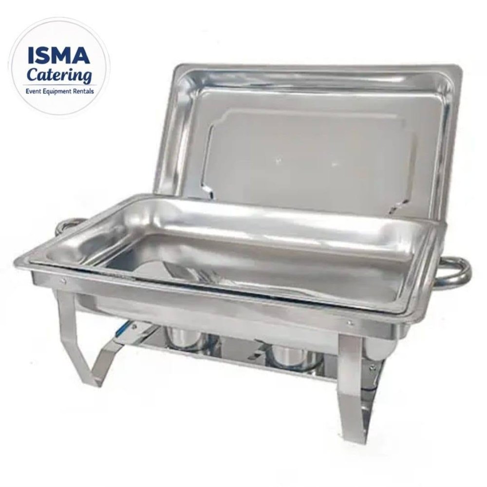 Silver chafing dish with one large pan